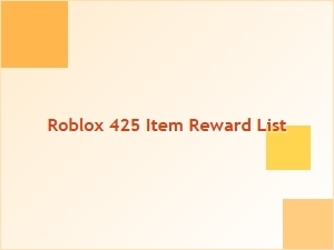 Roblox 425 Item Reward List and Promo Codes